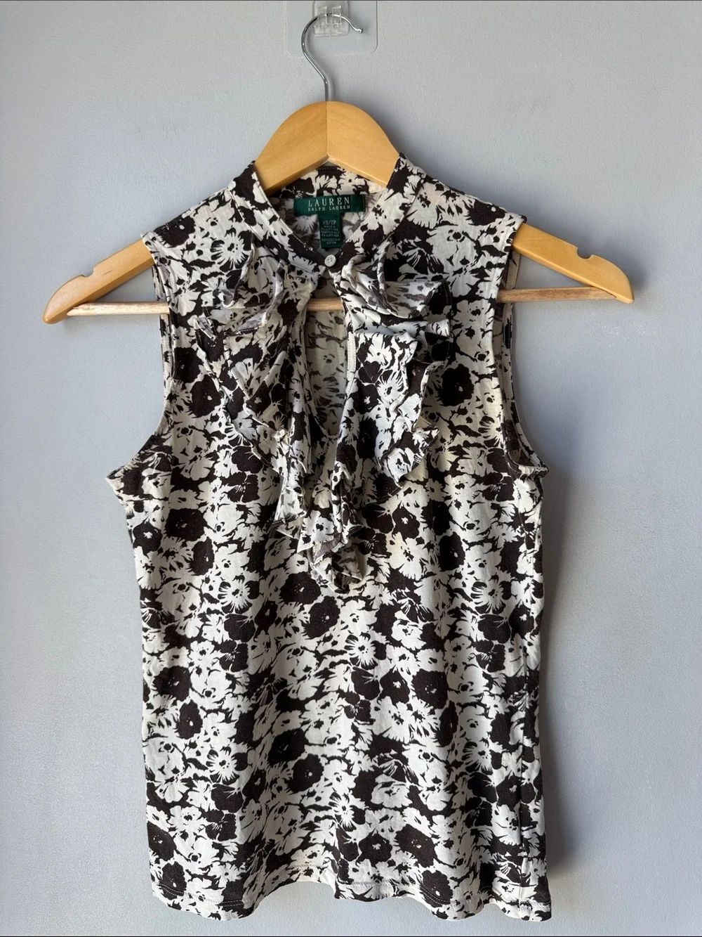 Lauren Ralph Lauren Floral Keyhole Top